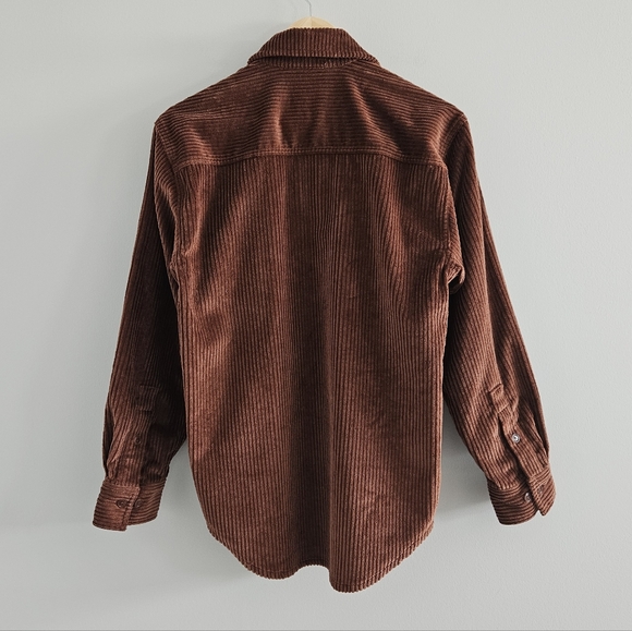 Aritzia Sunday Best Tilly Shirt Jacket Size 1 Brown Corduroy Oversized Shacket - Picture 6 of 14